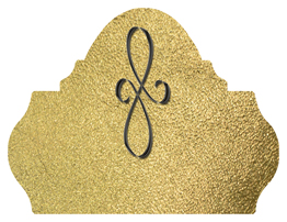 DARAY L 601 BK SH GD Black Scroll Shimmer Gold Background